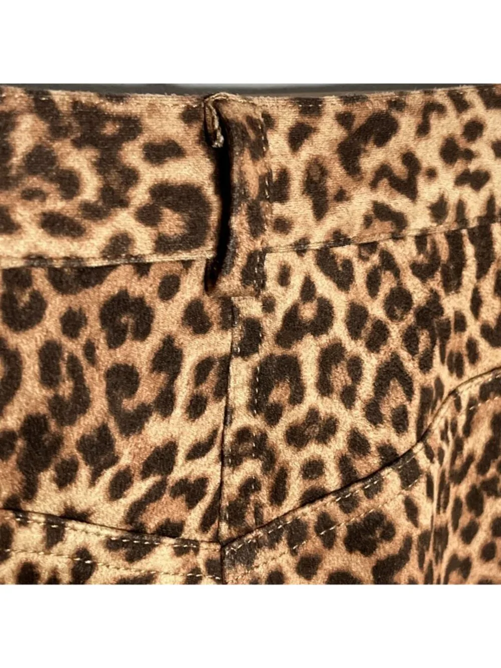 BB Dakota Faux Suede Mini Skirt Womens 2 Brown Leopard Animal Print